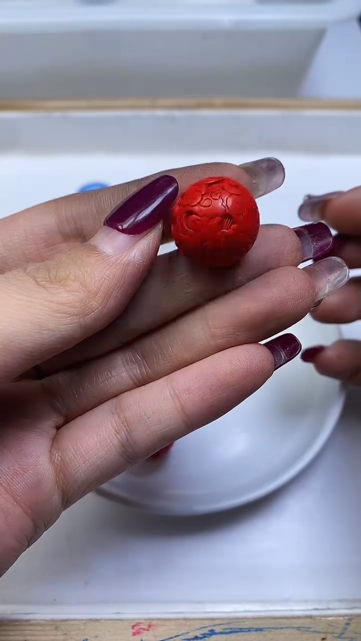 未镶嵌散珠玛瑙/玉髓A1606 红 砂 祥云珠17mm1个8元