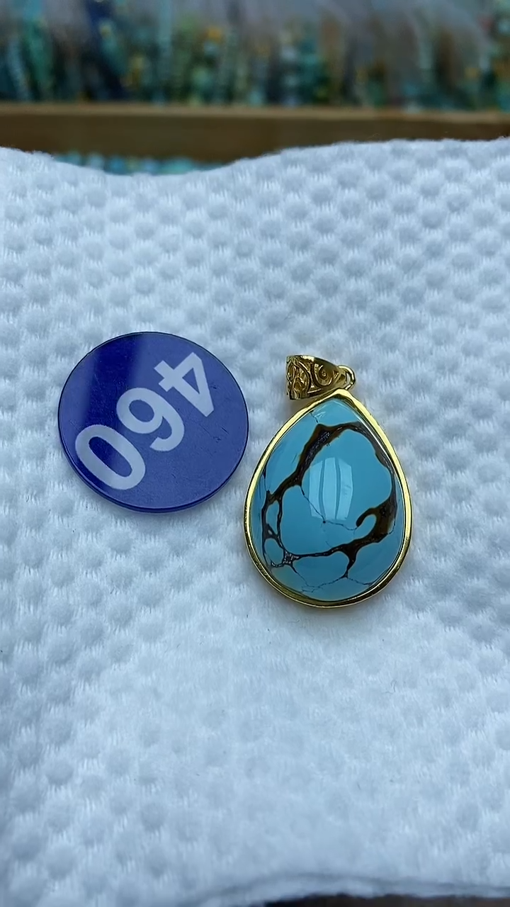 【闪购商品】绿松石吊坠银S925镶嵌460
