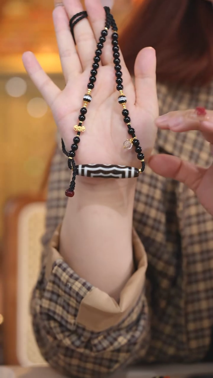 【闪购商品】玛瑙/玉髓颈饰未镶嵌Q31577大P五眼项链