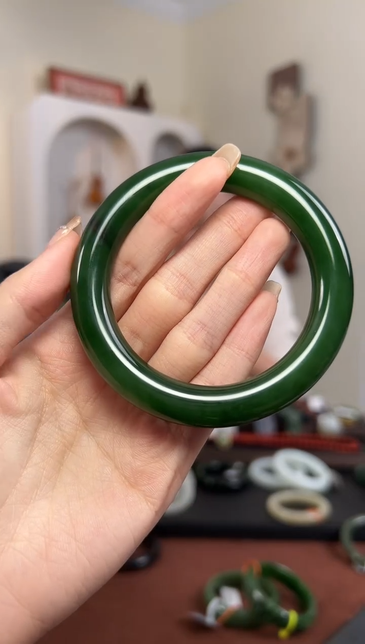 【闪购商品】和田玉手镯未镶嵌S6- 58mm+ 
