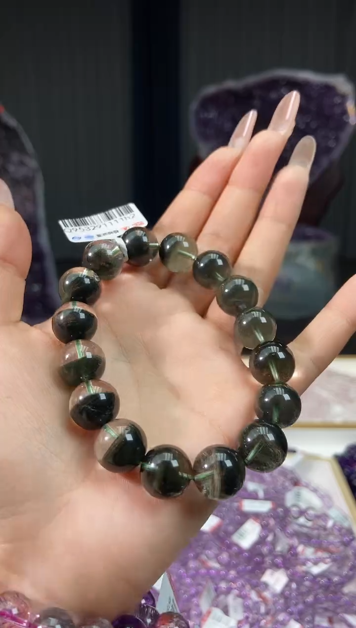 【闪购商品】水晶手链未镶嵌绿幽灵聚宝盆卡13mm+