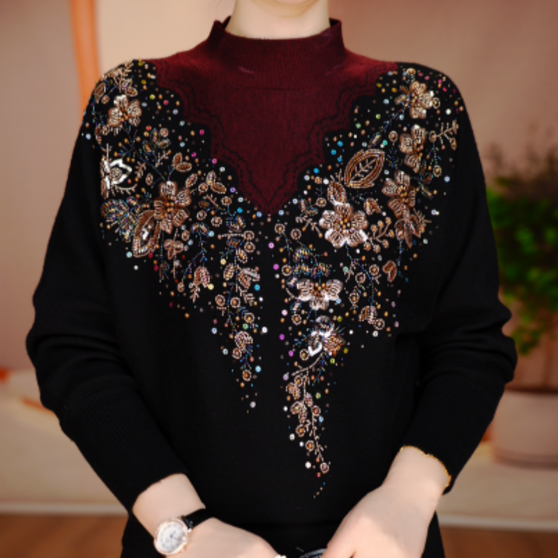 千奕 秋季新款含棉羊毛衣针织毛线衣柔软保暖百搭上衣V25Q1583