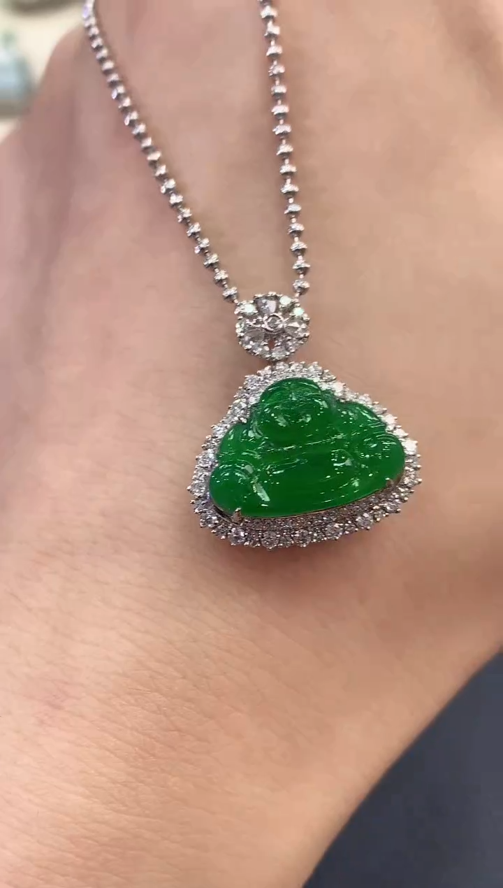 【闪购商品】翡翠吊坠(不含链)18K金镶嵌C154