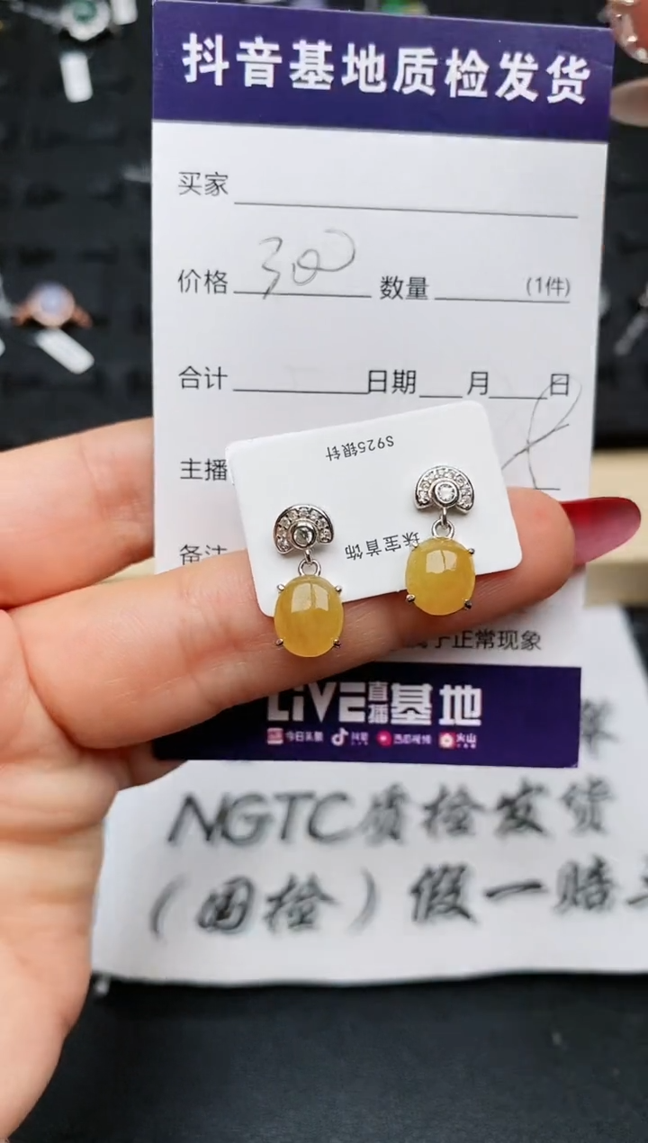 【闪购商品】翡翠耳饰银S925镶嵌..........
