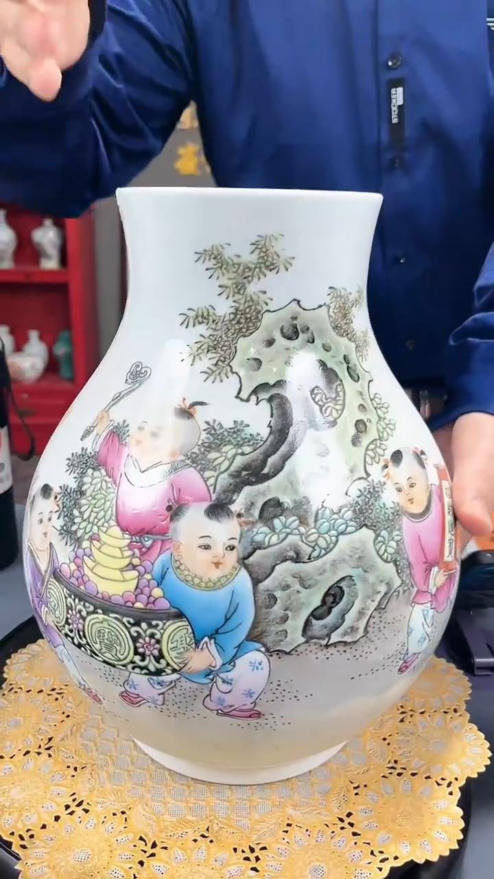 【闪购商品】官窑瓷画院726官窑瓷画院童子福筒