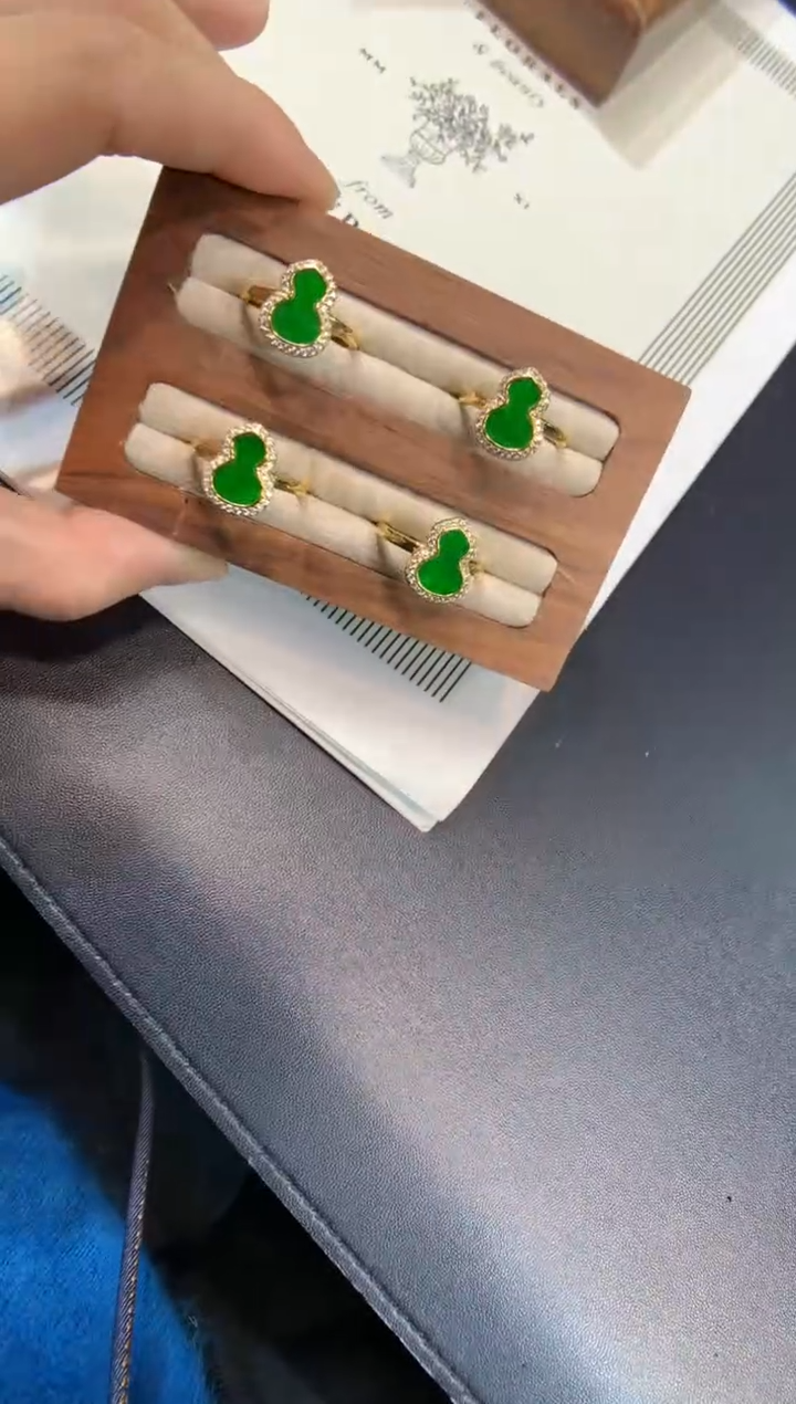 银S925镶嵌戒指翡翠戒指#16 多样性发一件