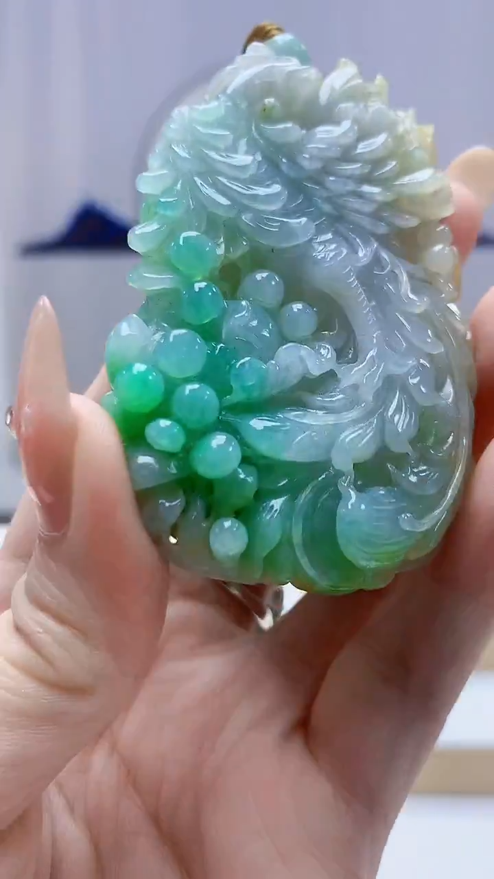 未镶嵌定制翡翠4829DD-毛货挂件152