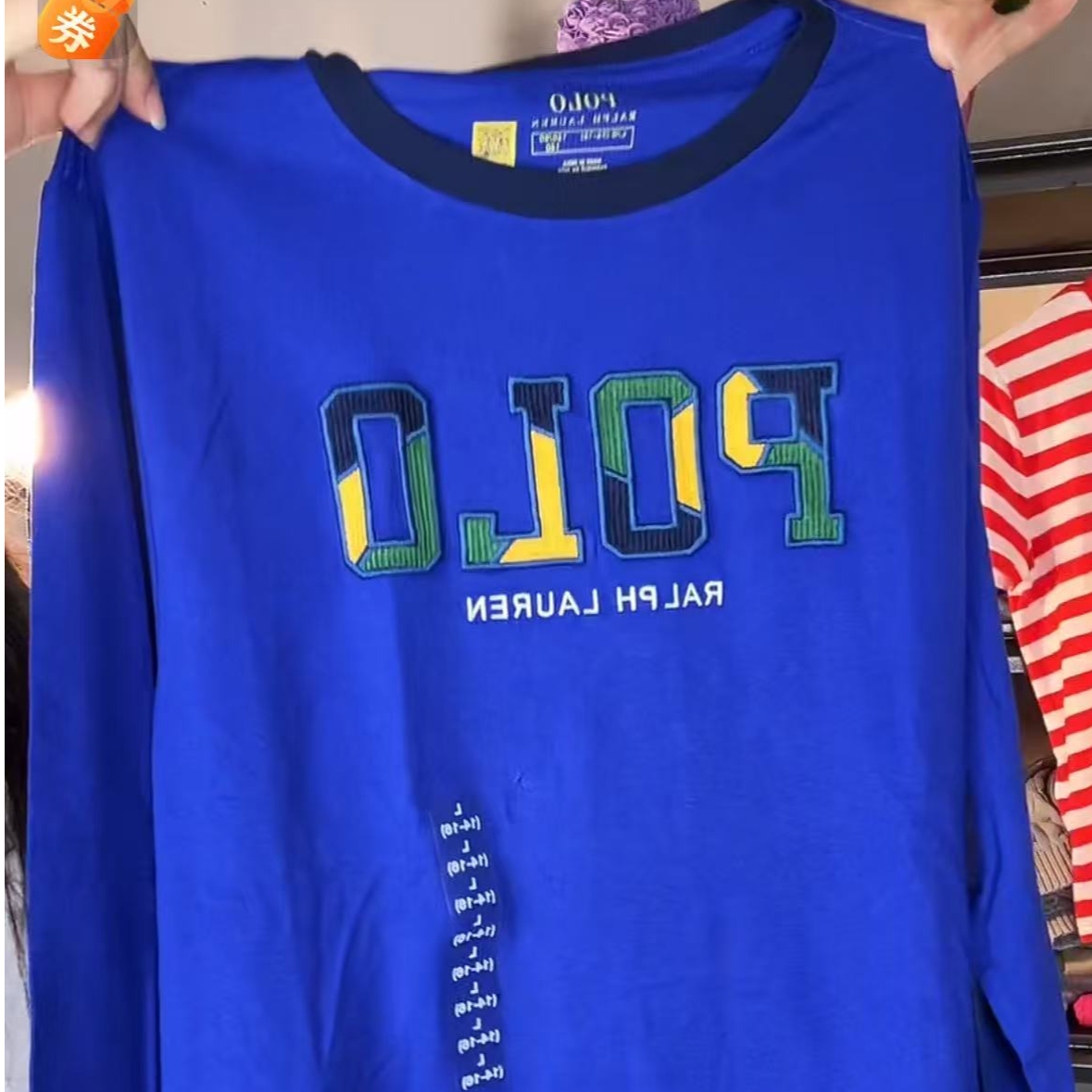 专柜拉夫劳伦小马标长袖T恤16岁，20岁（女士穿好好看）