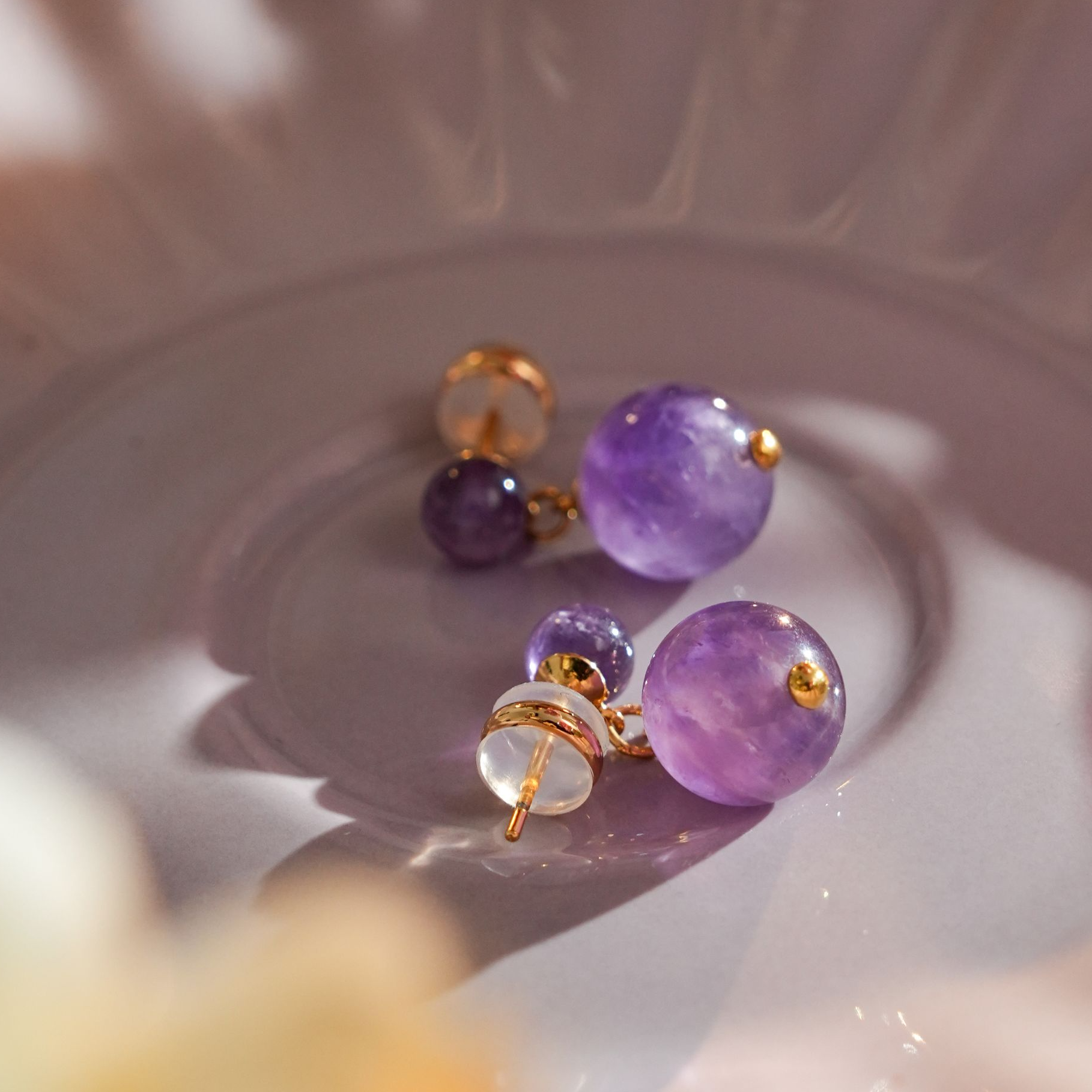 非金属树脂耳饰 西子/【冰霜】典雅时尚小芋圆耳饰耳针/SSBOY016