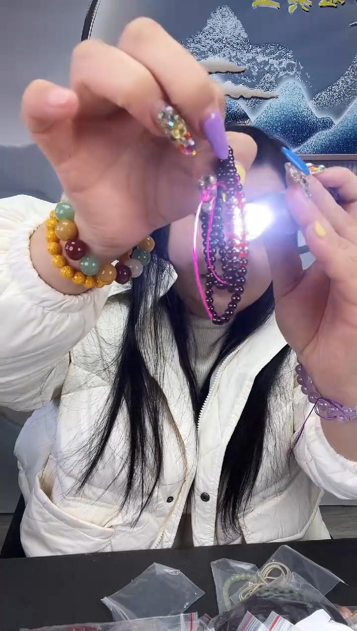 未镶嵌三圈石榴石手串石榴石三圈石榴石手串