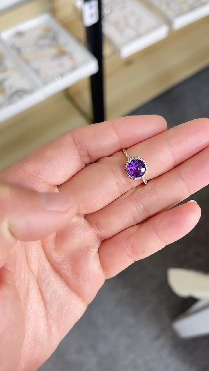 【闪购商品】烟晶戒指银S925镶嵌戒指
