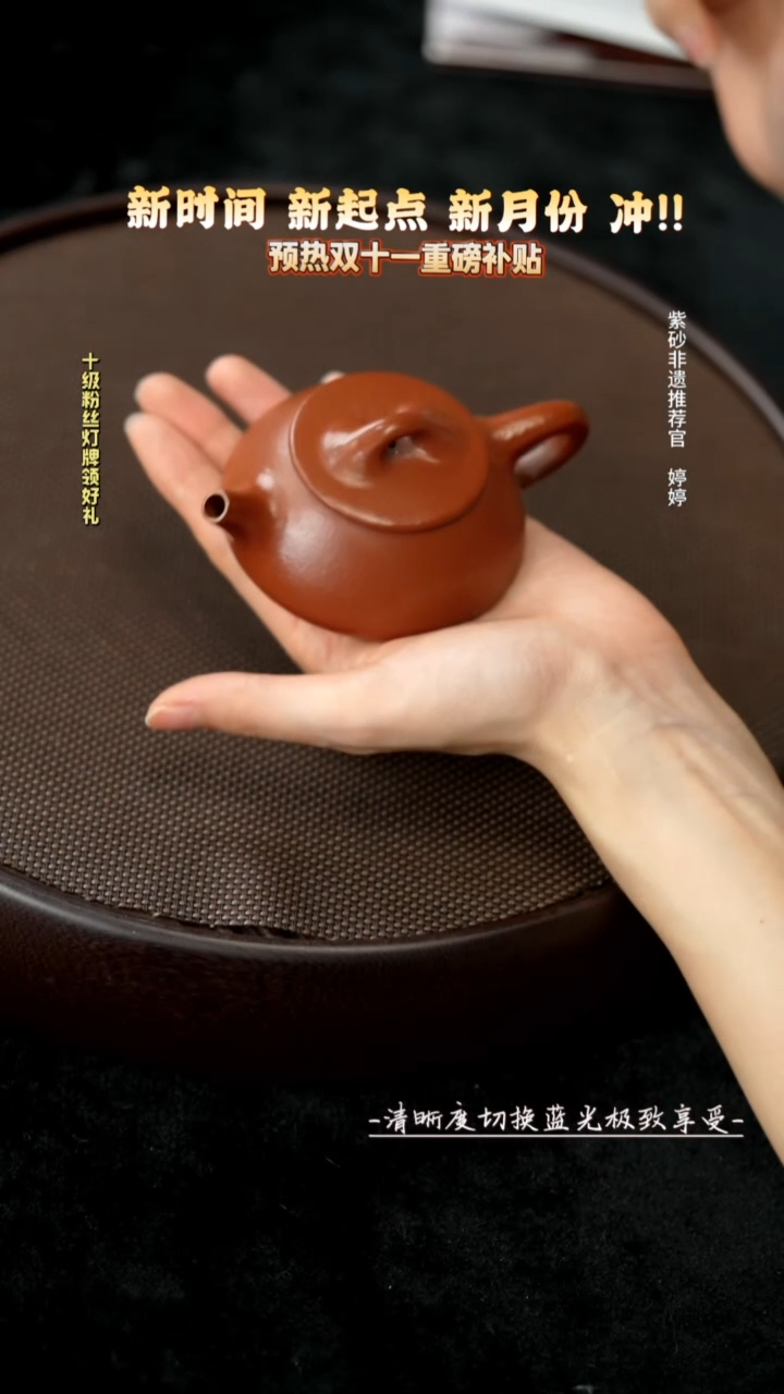 茶壶紫砂LTF19234孟辰满瓢朱泥130c