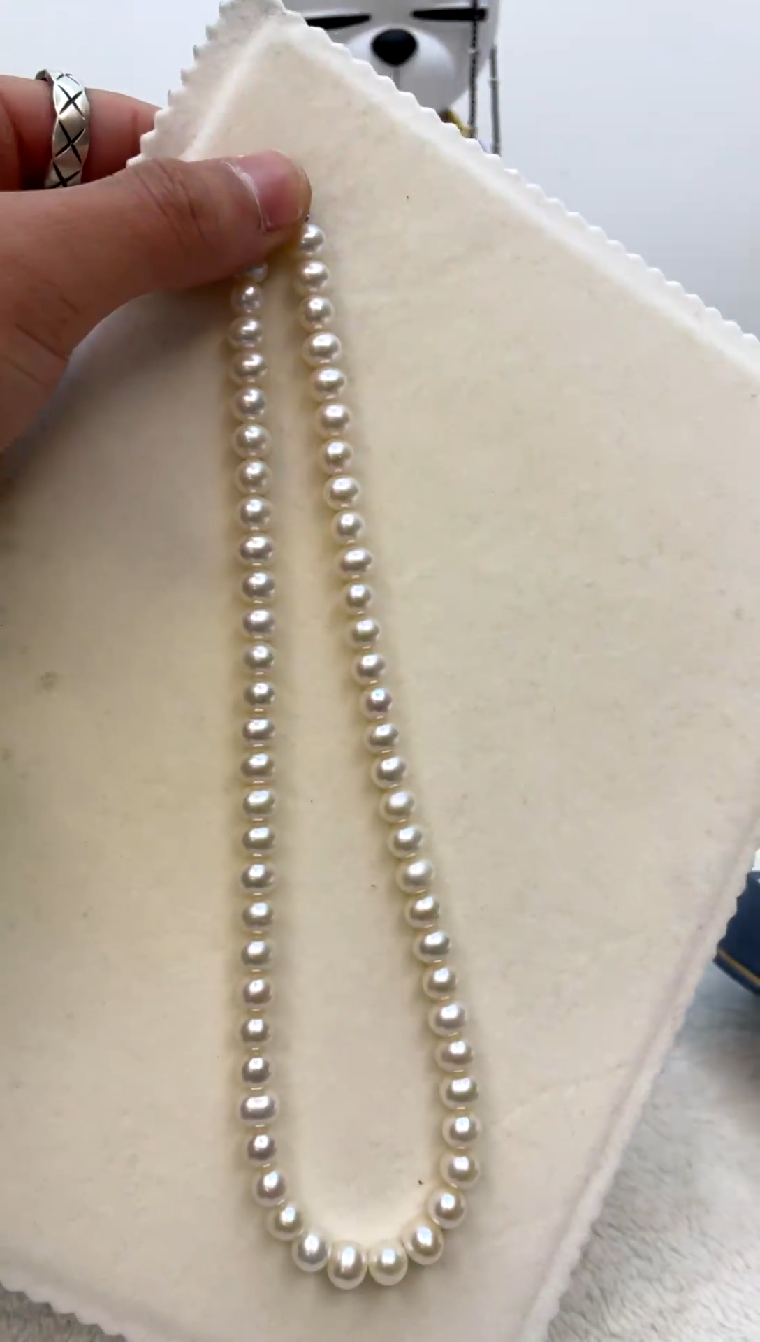 颈饰银S925镶嵌淡水珍珠8-9