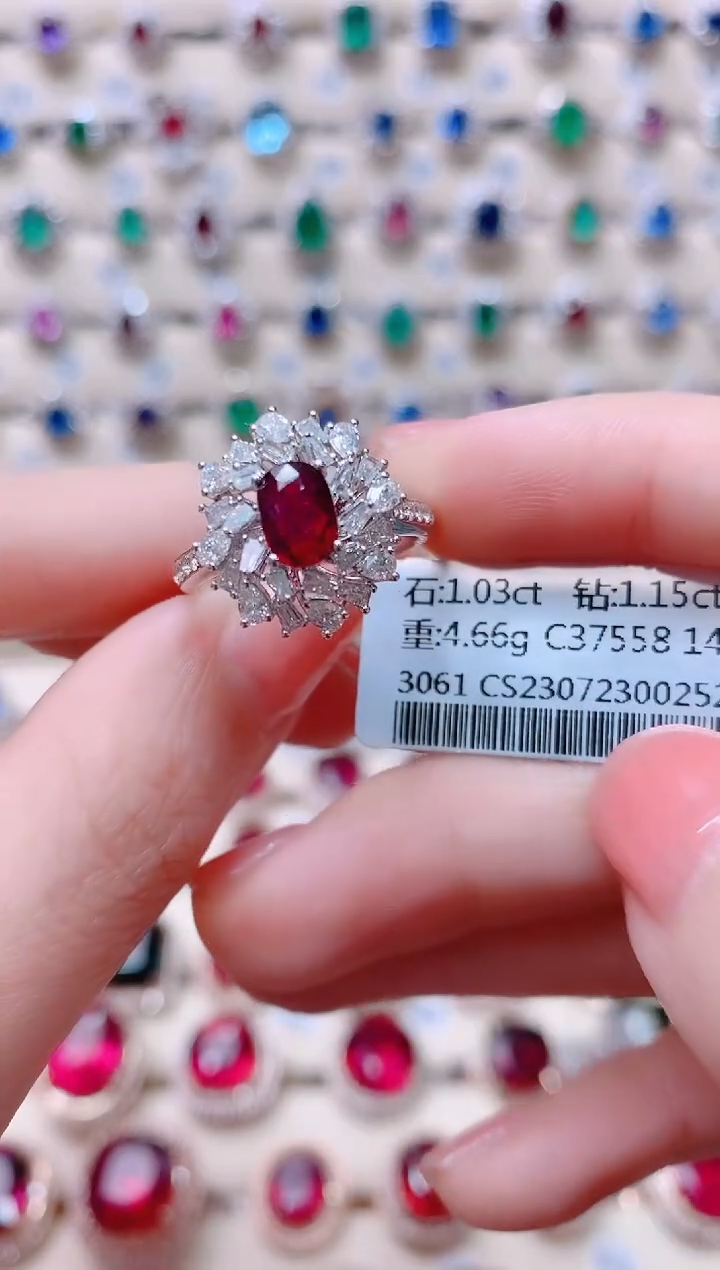 【闪购商品】红宝石18K金戒指18K金镶嵌1