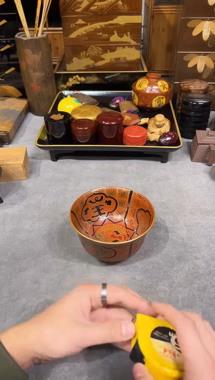 金莳绘 杯洗 大漆漆器大漆漆器