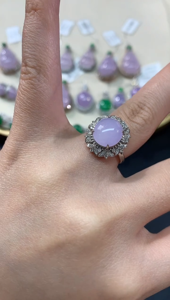 【闪购商品】翡翠戒指18K金镶嵌A204|8800