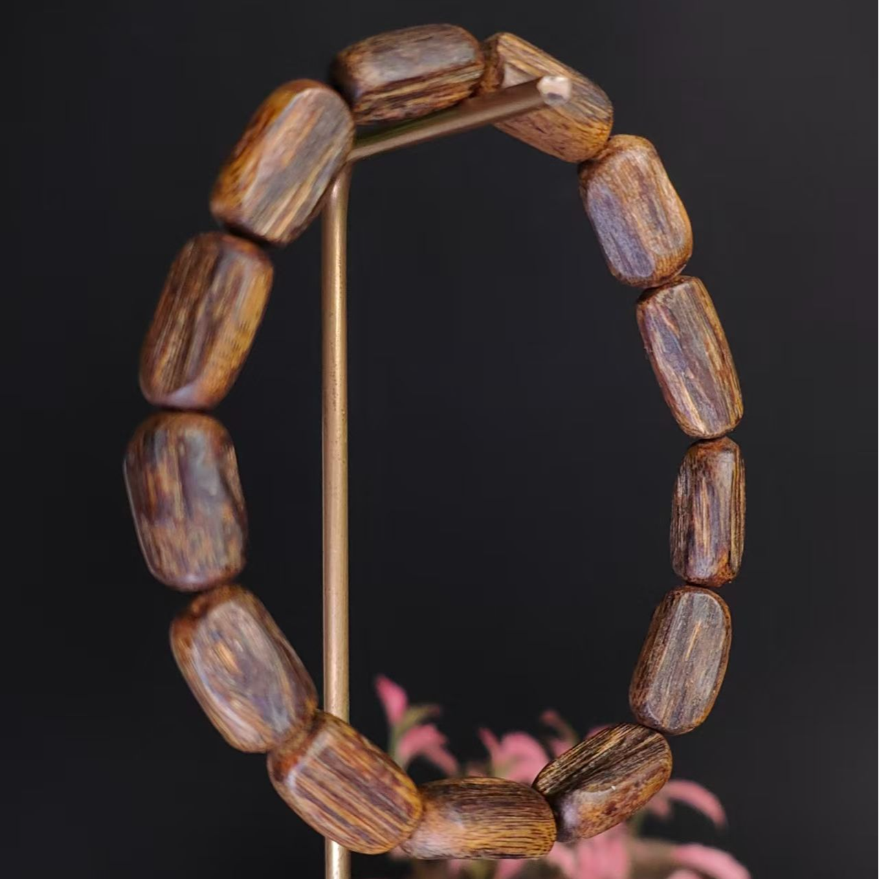 C019越南富森红土留疤玉化沉香手串