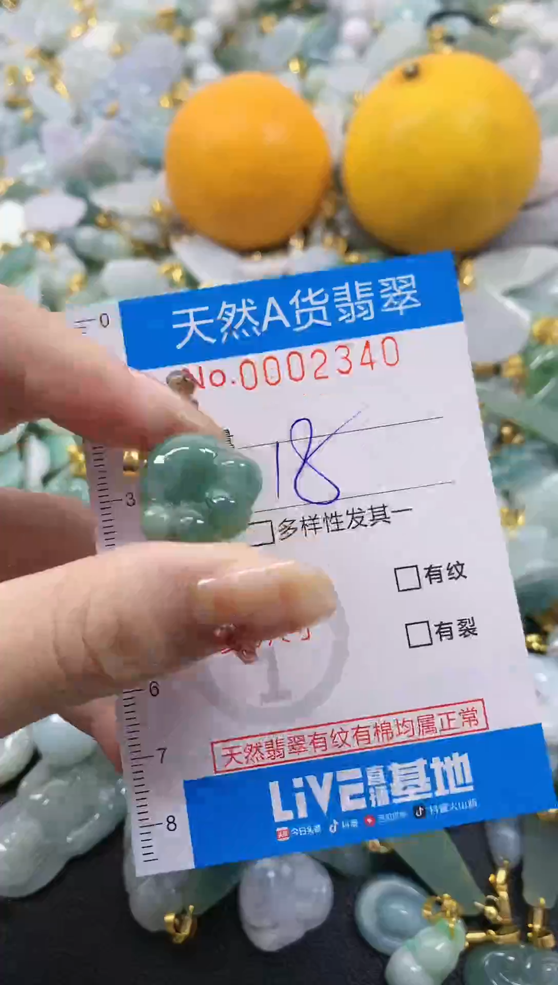 颈饰未镶嵌翡翠净货挂件-2340