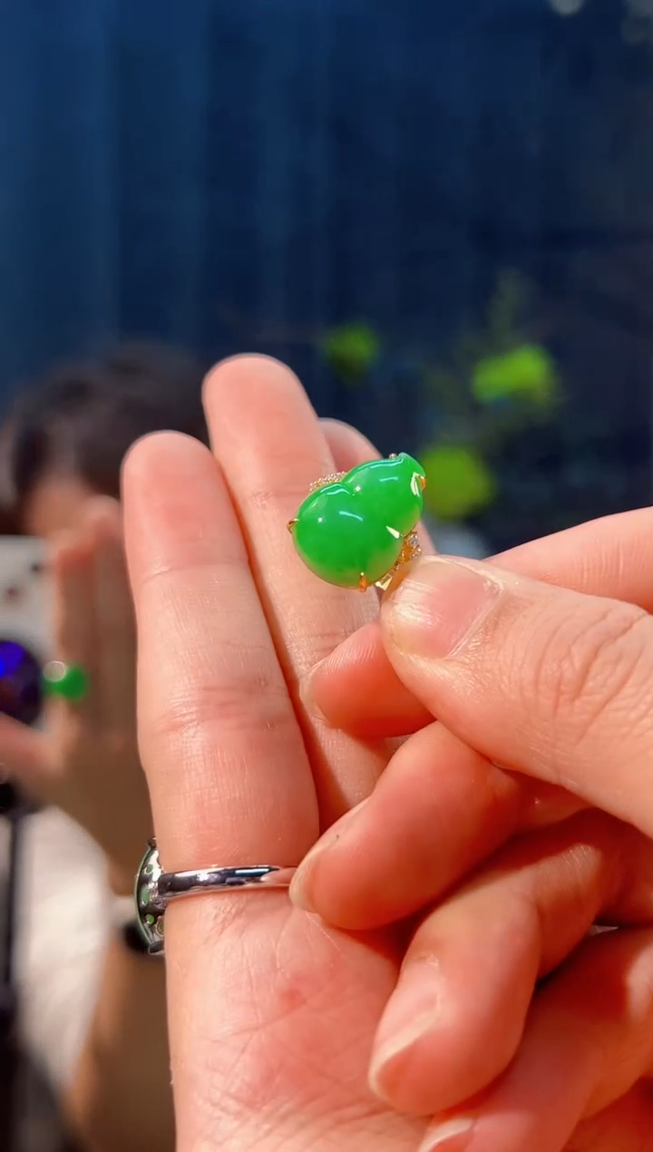 颈饰18K金镶嵌翡翠 缅料A货/支持复检/一件