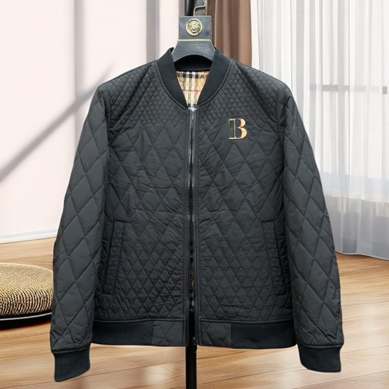 秋冬男士棒球领薄棉夹克外套时尚帅气百搭休闲菱格网红二棉上衣潮