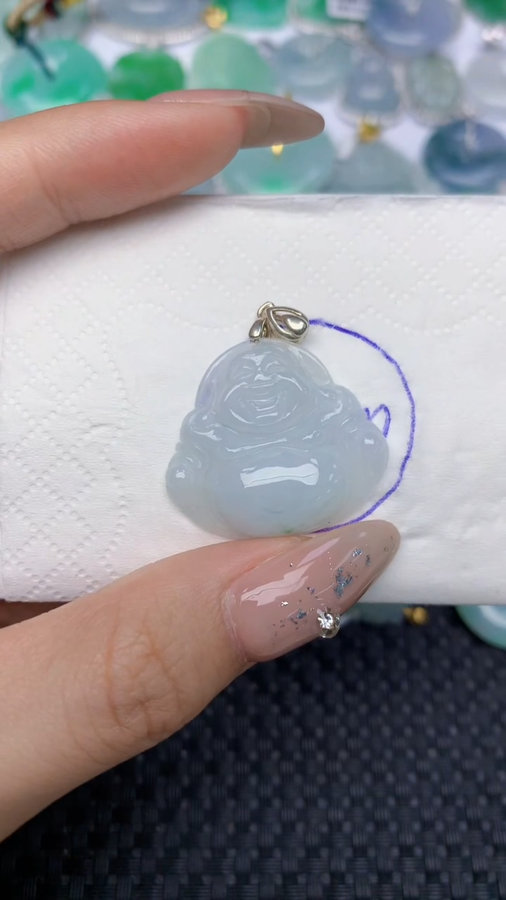 颈饰未镶嵌翡翠天然缅甸翡翠a货百元以上9元证书费自理