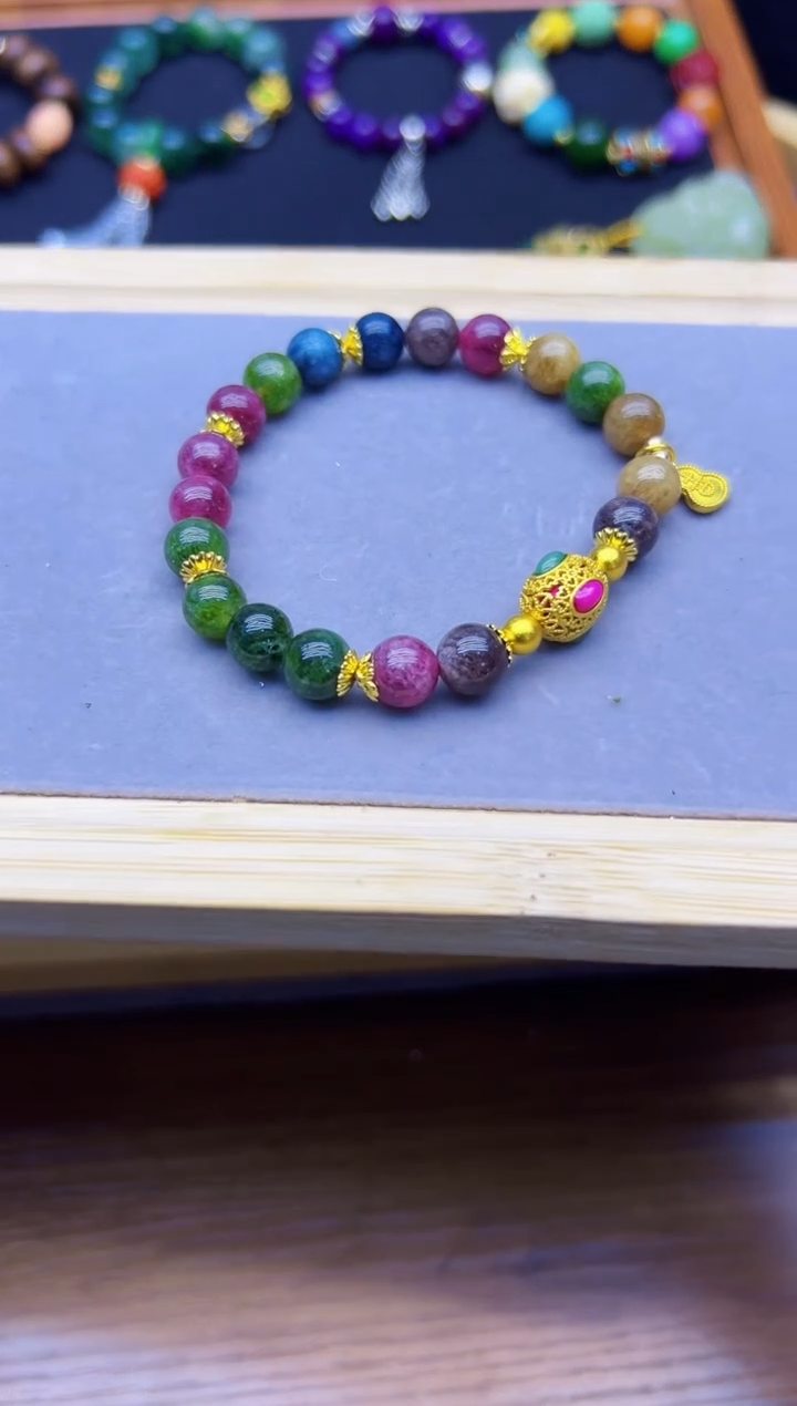 手链14K金镶嵌碧玺S567