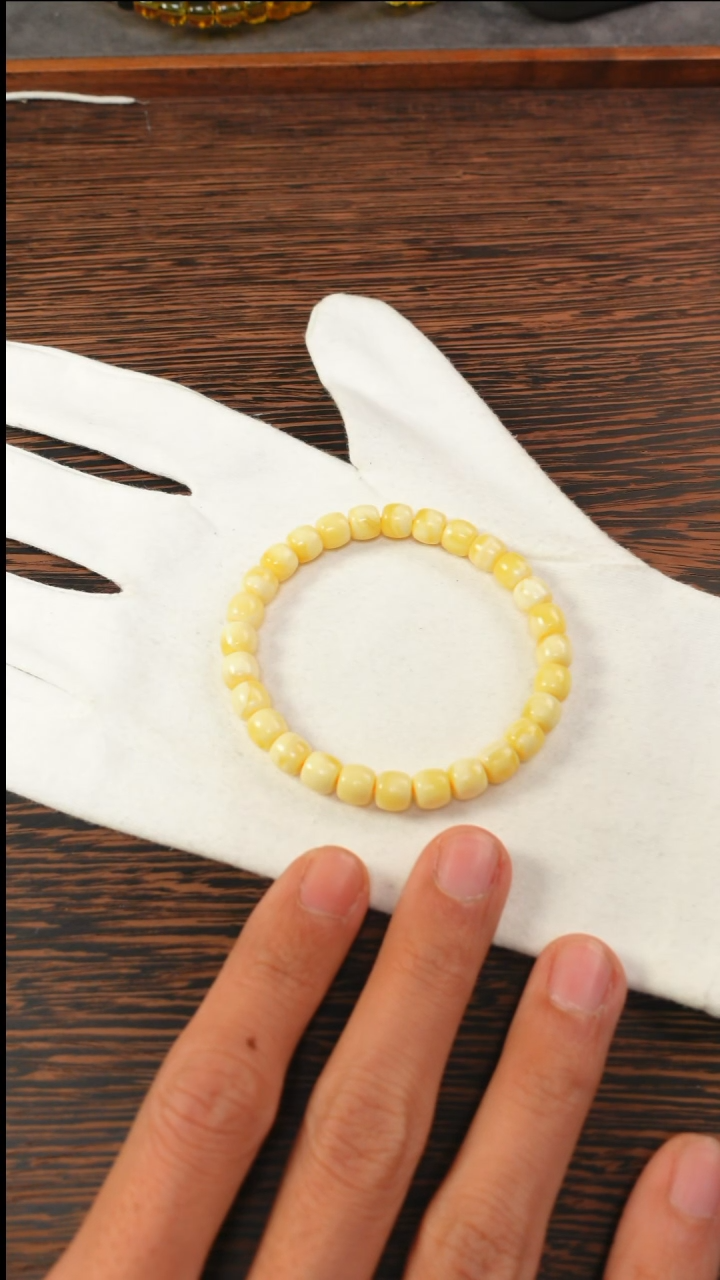 【闪购商品】蜜蜡手链未镶嵌2271 7.5mm黑金标