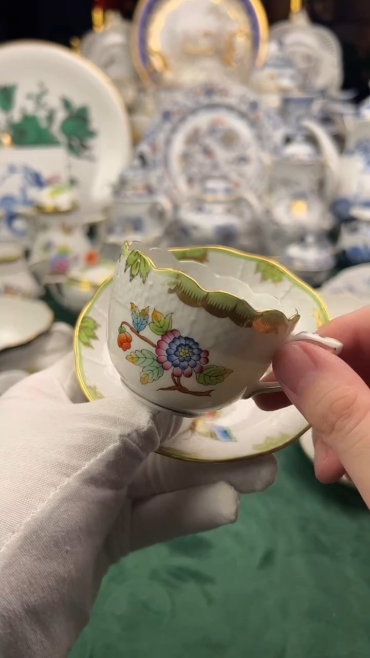 瓷片赫伦女王摩卡杯碟