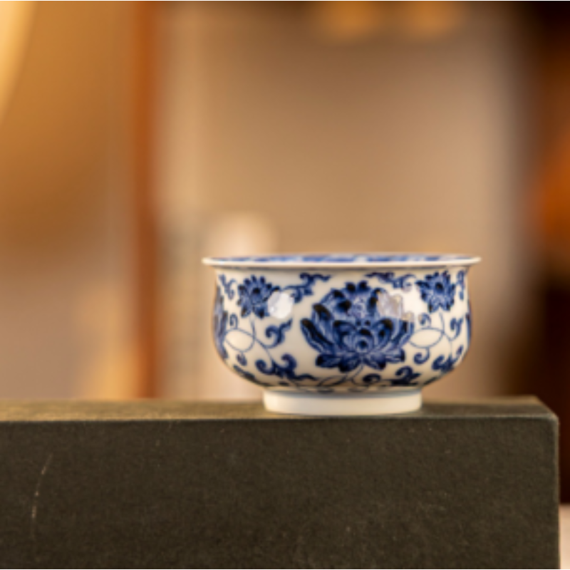 【栗子严选】望月怀古缠枝莲花炉式杯 wyhg476