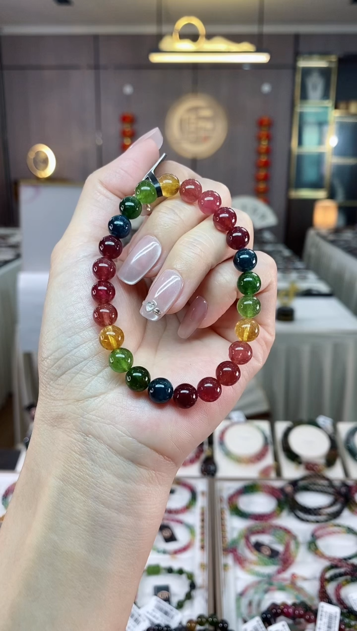 【闪购商品】碧玺单圈手串7.5mm+未镶嵌（多样性发一条）hon