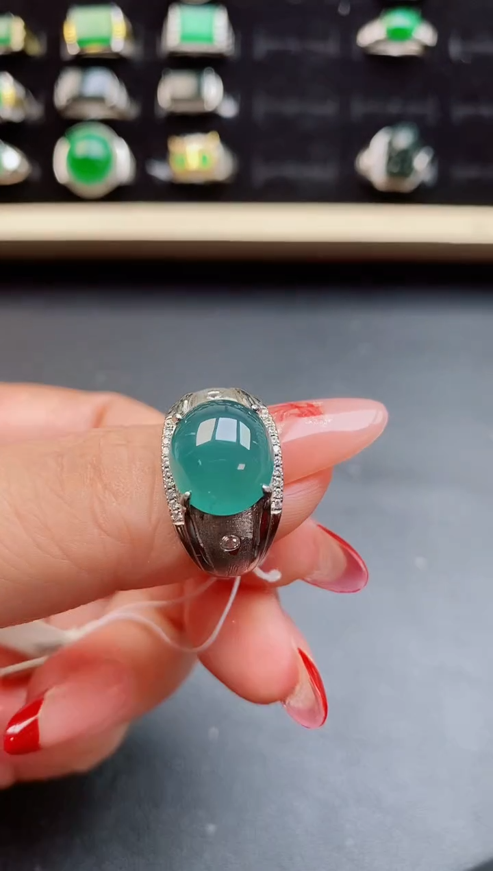 【闪购商品】翡翠戒指银S925镶嵌50850