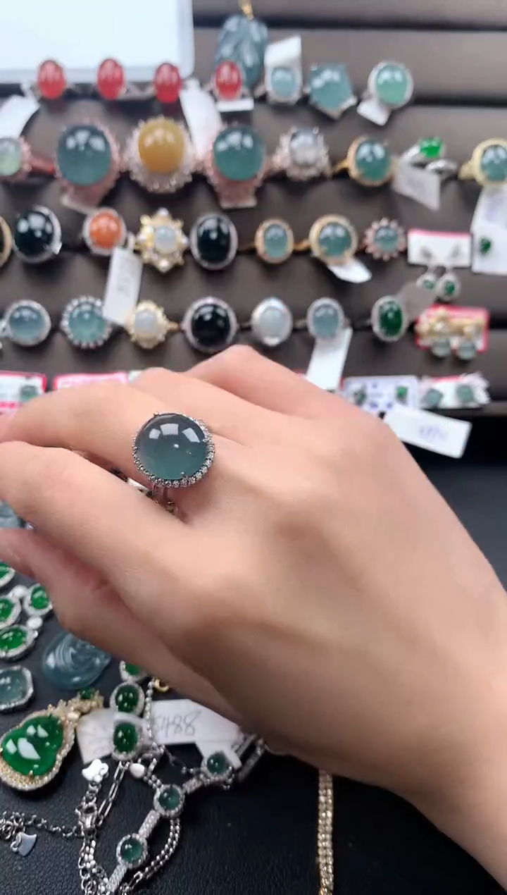 【闪购商品】翡翠戒指银S925镶嵌3123211111
