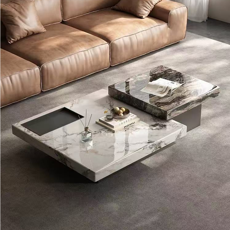 天然大理石茶几复古意式极简轻奢客厅设计师2025新款高端茶台
