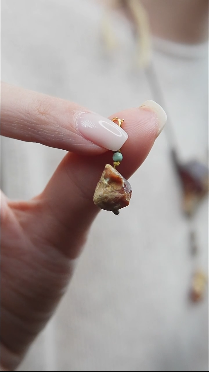裸石蜜蜡未镶嵌*蜜蜡原石小提溜*活扣头*百搭小配饰*