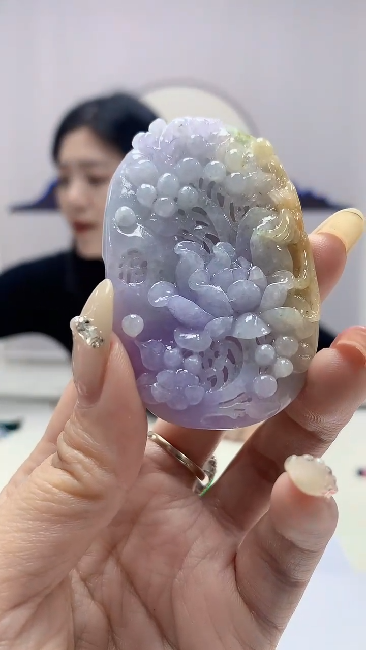 【闪购商品】定制翡翠未镶嵌0405DD-毛货挂件55