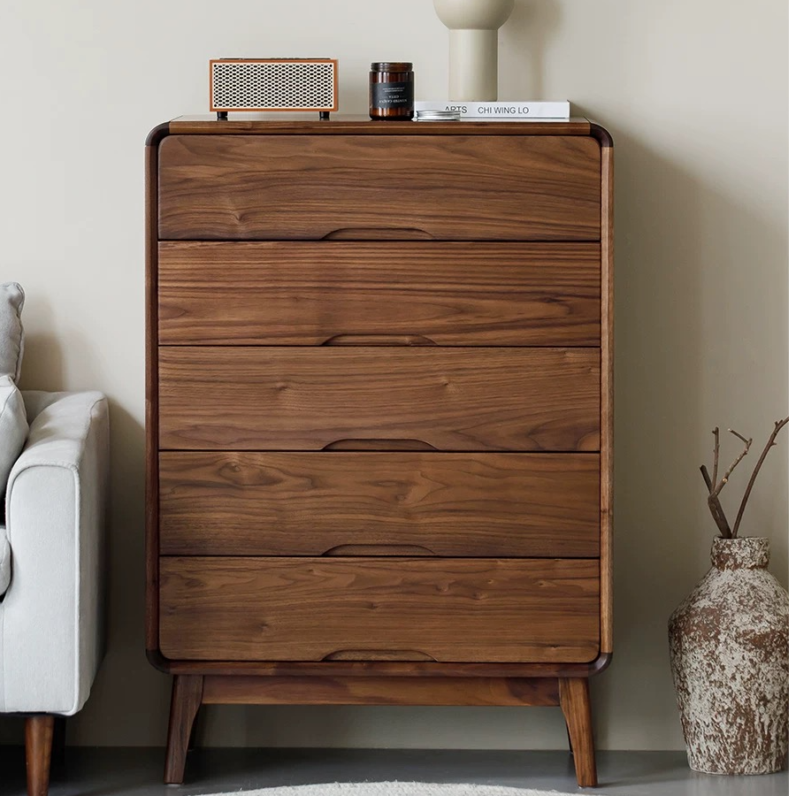 （直播专享）北美黑胡桃木五斗柜全实木储物柜