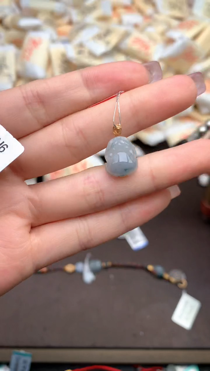 【闪购商品】翡翠挂件18K金镶嵌—