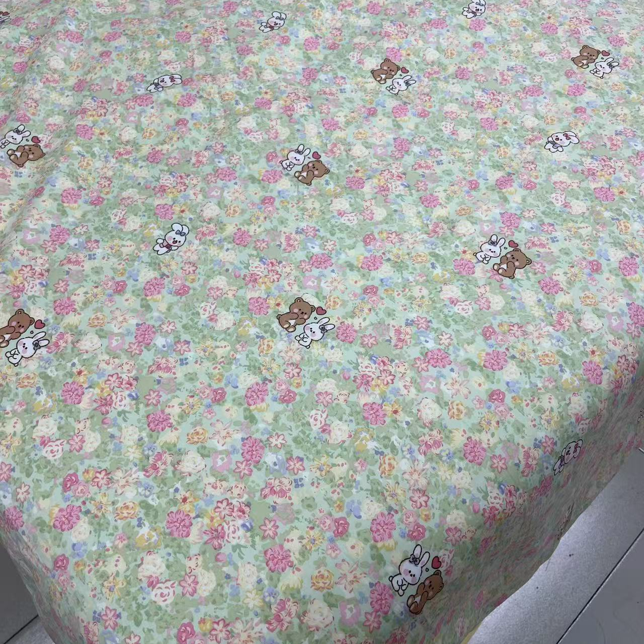 【精工印花单人被套】加厚牛奶绒秋冬保暖款加绒被套-碎花小兔