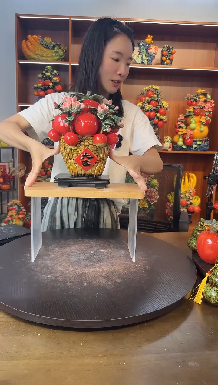 陶瓷平安大吉苹果篮