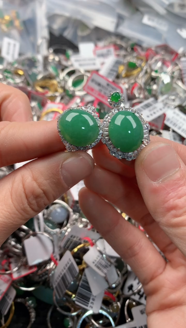 银S925镶嵌戒指翡翠111     8