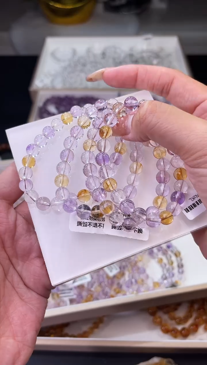 【闪购商品】水晶/未镶嵌紫黄晶手串8mm