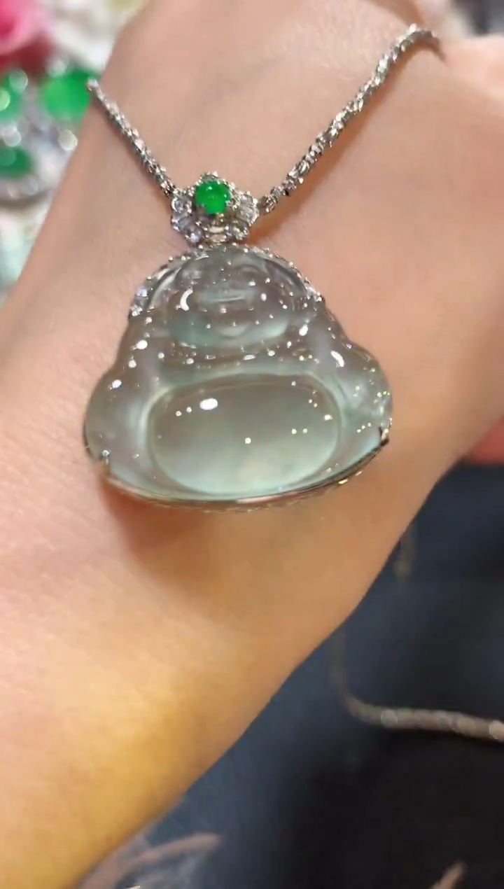 吊坠(不含链)18K金镶嵌翡翠z132 