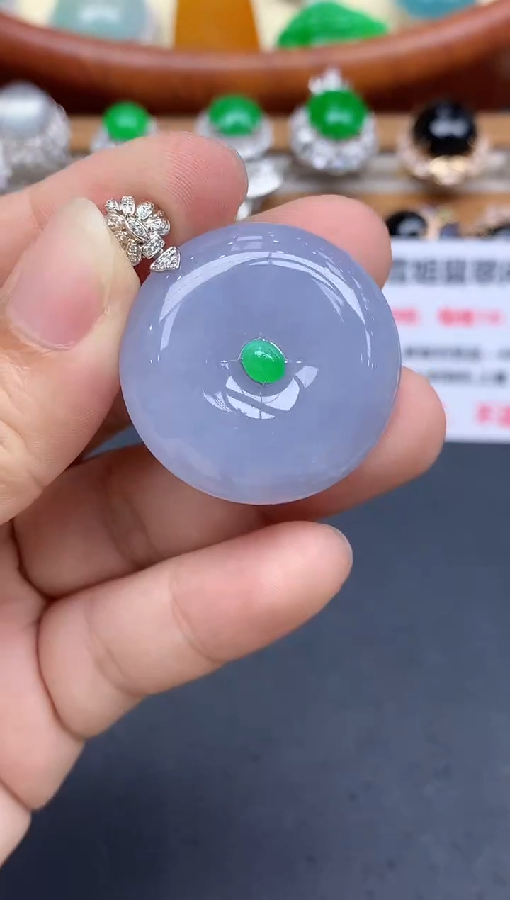 颈饰18K金镶嵌翡翠543-中国好珍宝