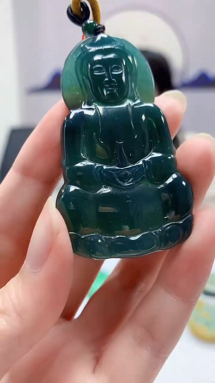 【闪购商品】定制翡翠未镶嵌4852zm-毛货挂件148观音