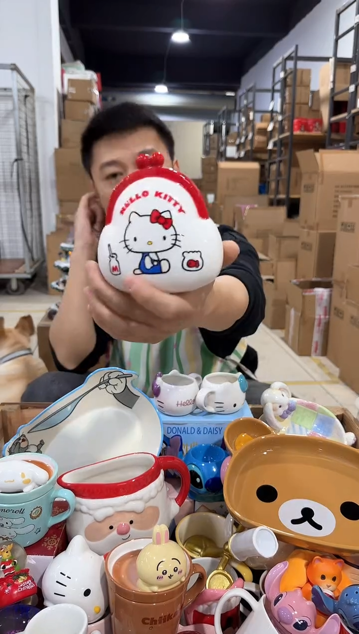 瓷片kt猫钱包造型钱罐