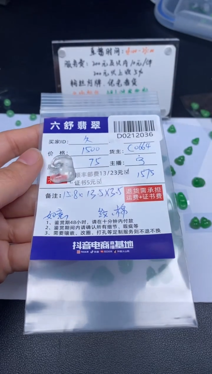 【闪购商品】翡翠吊坠(不含链)未镶嵌D0212036