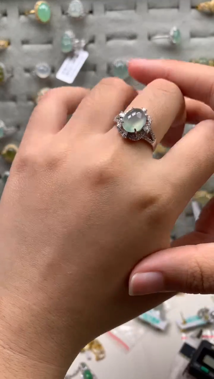 银S925镶嵌戒指翡翠18