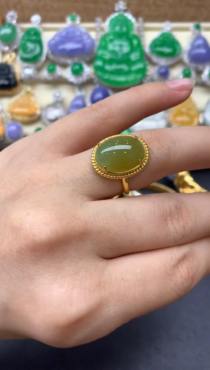 【闪购商品】翡翠戒指18K金镶嵌225-中国好珍宝