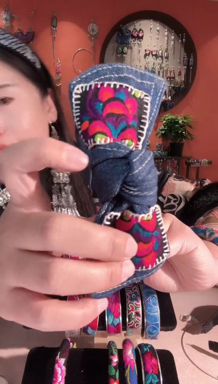 织绣非遗手工苗绣刺绣好物53发箍