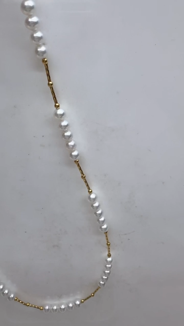 【闪购商品】淡水珍珠颈饰18K金镶嵌清货